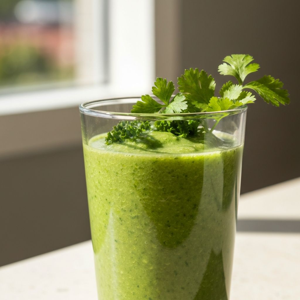 Grön smoothie med näringsrika ingredienser